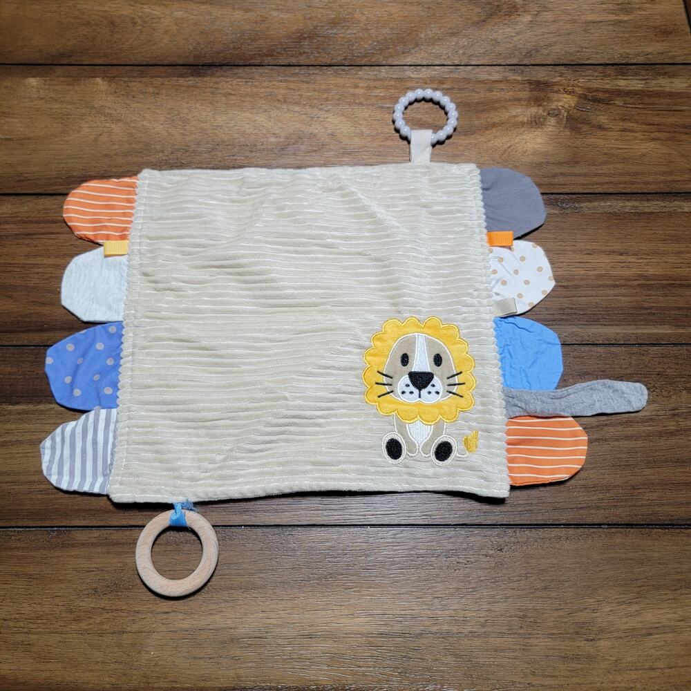 Modern Baby Lion Security Blanket 11" X 12"